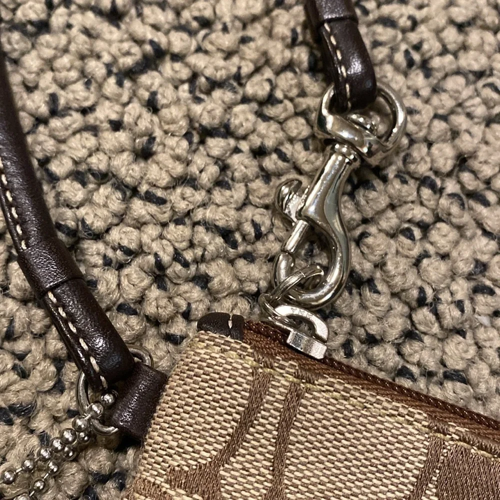Coach Brown and Tan Wristlet in Like New Condition